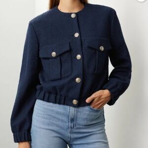 Maje Navy Bomber Jacket